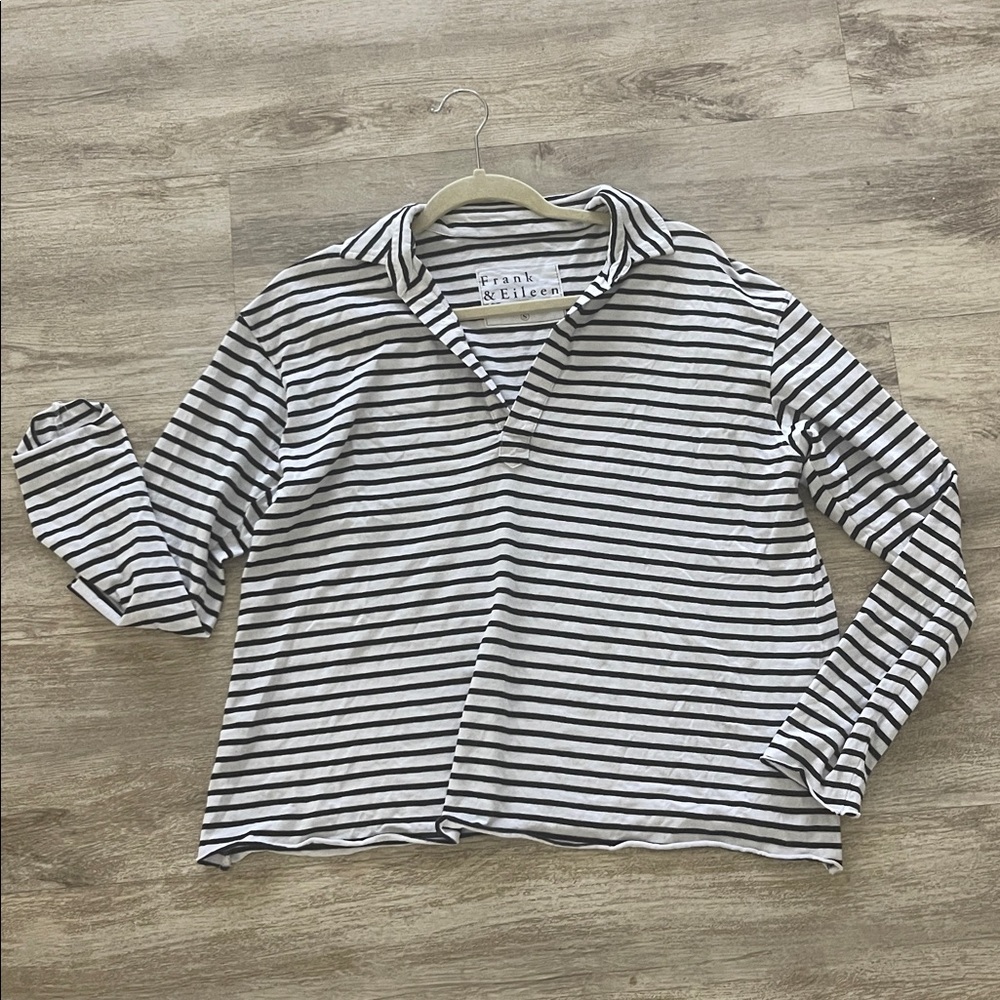 Frank & Eileen Patrick Striped Popover Henley Size Small